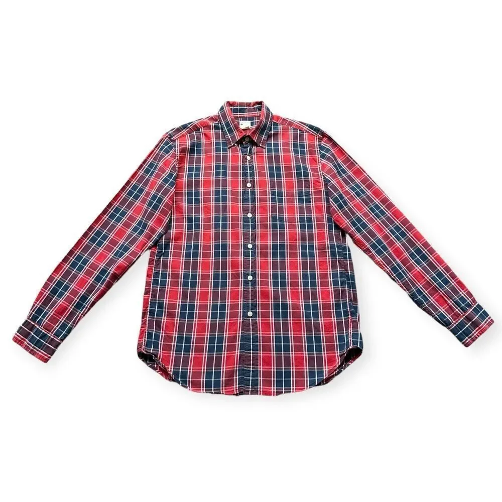 🔃J. Crew Men’s Red Plaid Long Sleeve Button Down Shirt